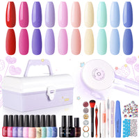 Gellen Gel Nail Polish Starter Kit with UV Lamp, 10 Colors Bright Rainbow Gel Polish with 36W Nail Lamp Top & Base Coat Nail Tools Manicure Set & Storage Box, All-In-One Gel Nail Polish Kit