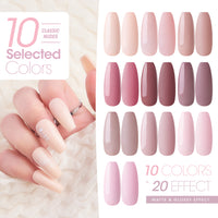 Gellen Gel Nail Polish Starter Kit with UV Lamp, 10 Colors Nudes Pink Brown Gel Polish with 36W Nail Lamp Top & Base Coat Nail Tools Manicure Set & Storage Box, All-In-One Gel Nail Polish Kit