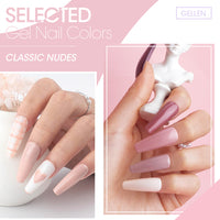Gellen Gel Nail Polish Starter Kit with UV Lamp, 10 Colors Nudes Pink Brown Gel Polish with 36W Nail Lamp Top & Base Coat Nail Tools Manicure Set & Storage Box, All-In-One Gel Nail Polish Kit