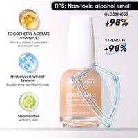 Gellen Clear Nude Tint Base Coat Nail Polish, Nail Ridge Filler & Nail Strengthener for Weak Nails, Sheer Nail Repair Polish with Shea Butter, Vitamin E & Protein, HEMA TPO Free