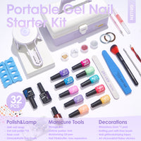 Gellen Gel Nail Polish Starter Kit with UV Lamp, 10 Colors Bright Rainbow Gel Polish with 36W Nail Lamp Top & Base Coat Nail Tools Manicure Set & Storage Box, All-In-One Gel Nail Polish Kit