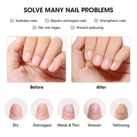 Gellen Clear Pink Tint Base Coat Nail Polish, Nail Ridge Filler & Nail Strengthener for Weak Nails, Sheer Nail Repair Polish with Shea Butter, Vitamin E & Protein, HEMA TPO Free