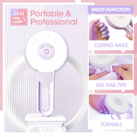 Gellen Gel Nail Polish Starter Kit with UV Lamp, 10 Colors Nudes Pink Brown Gel Polish with 36W Nail Lamp Top & Base Coat Nail Tools Manicure Set & Storage Box, All-In-One Gel Nail Polish Kit