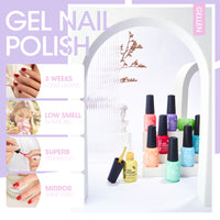 Gellen Gel Nail Polish Starter Kit with UV Lamp, 10 Colors Bright Rainbow Gel Polish with 36W Nail Lamp Top & Base Coat Nail Tools Manicure Set & Storage Box, All-In-One Gel Nail Polish Kit