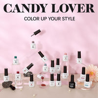 Candy Lover Gel Nail Polish Set with Top and Base Coat & Matte Coat, 16 Colors Natural Quick Dry Long-Lasting Gel Polish, Soak off UV Spring Summer Gel Nail Polish Gift for Girls Women for Home Salon