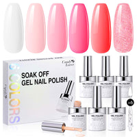 Candy Lover Nail Gel Polish, 6 Colors Lover's Red Pink Gel Polish Set, Soak Off UV LED Needed Nail Gel Set, Nail Art Gift for Women DIY Manicure