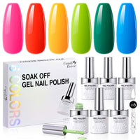 Candy Lover Nail Gel Polish, 6 Colors Bright Rainbow Gel Polish Set, Soak Off UV LED Needed Nail Gel Set, Nail Art Gift for Women DIY Manicure