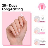 Gellen Solid Nail Glue Gel Kit with Mini Lamp Dryer for Fake Nails, 8g Strong Solid Glue for Salon Nail Art UV/LED 8W Light Cure Nail Prep