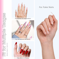 Gellen Solid Nail Glue Gel Kit with Mini Lamp Dryer for Fake Nails, 8g Strong Solid Glue for Salon Nail Art UV/LED 8W Light Cure Nail Prep