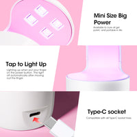 Gellen Solid Nail Glue Gel Kit with Mini Lamp Dryer for Fake Nails, 8g Strong Solid Glue for Salon Nail Art UV/LED 8W Light Cure Nail Prep