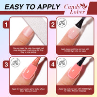 Candy Lover Gel Nail Polish Kit, 12 Colors Macaron Collection Nail Gel Kit with Greeting Card & 72W UV Nail Lamp, Salon Quality Long-lasting Gel Polish Set, Gift for Girl Women DIY Manicure