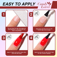 Candy Lover Gel Nail Polish Kit, 12 Colors Rainbow Collection Nail Gel Kit with Greeting Card & 72W UV Nail Lamp, Salon Quality Long-lasting Gel Polish Set, Gift for Girl Women DIY Manicure