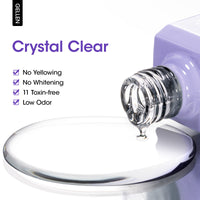 Gellen Gel Peelable Base and Glossy Top Coat Set, 2Pcs 18ML No Wipe Glossy Gel Top Coat, Clear UV Base Coat Gel Nail Polish, Soak Off Gel Base Top Coat Nail Art