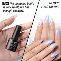 Gellen Pearl Gel Nail Polish, 6 Colors Glitter White Pink Purple Blue Red Light Purple Pearl Shimmer Mermaid Gel Polish Pearlescent Shell Nail Gel Polish Set Swirl Thread Effect Nail Drawing Gel
