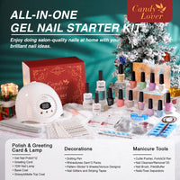 Candy Lover Gel Nail Polish Kit, 12 Colors Macaron Collection Nail Gel Kit with Greeting Card & 72W UV Nail Lamp, Salon Quality Long-lasting Gel Polish Set, Gift for Girl Women DIY Manicure