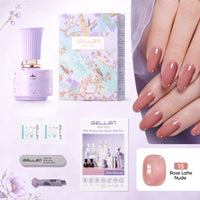 Gellen One Step Cat Eye Gel Nail Polish, 5-in-1 Magnetic Gel Polish Set, UV Lamp Needed Cured, No Base Top Needed, DIY Manicure for Women Beginners, 15 Sheer Rose Latte Nude