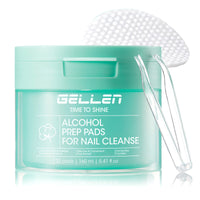 Gellen 120Pcs Nail Cleanser Pads, Lint-Free Alcohol Nail Wipes for Nails, Pre-Moistened Dual-Textured Nail Prep Pads in Jar, Remove Tacky Residue, Prep UV/LED Gel Polish, Acrylic & Press-on Nails