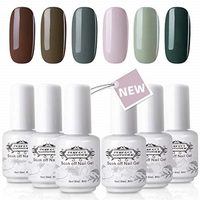 Perfect Summer Gel Nail Polish Set, Green Brown Grey Colors, UV Nail Gel Polish, Soak off Nail Polish, Compatible for Home Salon, Girls Gift Set