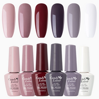 Candy Lover Gel Nail Polish Set, 6 Classic Elegant Nudes Grey White Pastel Colors Gel Polish, Soak Off Nail Polish, Gel Nail Art Gift Set for Women Girls