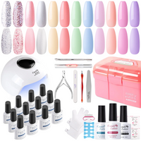 Candy Lover Gel Nail Polish Kit with LED UV Lamp, 12 Colors Gel Nail Polish Set, Soak Off Gel Polish Kit, All-in-One Nail Kit, Quality Gel Polish, DIY Manicure Gel Nails Kit Gift for Teen Girls Women