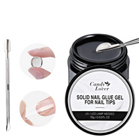 Candy Lover Solid Nail Glue Gel 1Pc 15g with Steel Push