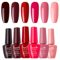 Candy Lover Gel Nail Polish Set, Dark Neon Pink Peach Color Gel Polish, Soak Off Nail Polish Home Salon Nail Art Manicure Gift Set for Women