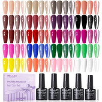 Gellen 24Pcs Gel Nail Polish Set, 20Colors All Seasons Gel Polish with Base Coat & Glossy Matte Cateye Top Coat, HEMA TMPTA TPO 3-Free Red Pink Green White UV Cured Soak off Nail Kit for Women