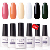 Candy Lover Gel Nail Polish, 6 Classic Red Blue White Gel Polish with 6 Nail Swatch Sticks, Quick Dry Long Lasting UV Gel Nail Polish