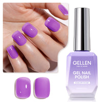 Gellen Jelly Gel Nail Polish, 18ML Sheer Bright Purple Gel Polish UV Light Soak off Translucent Nail Polish Salon Manicure DIY Nail Art, Christmas Gifts for Women Girls