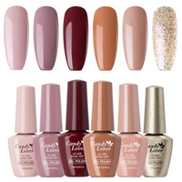 Candy Lover Gel Nail Polish Set, 6 Colors Nudes Dark Golden Glitters Gel Polish, UV LED Nail Polish Gel, Nail Art Kit Gel Polish Gifts for Women Girls