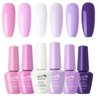 Candy Lover Gel Nail Polish Set, 6 Colors Lavender Pink Purple Gel Polish, Pastel Soak Off UV LED Nail Polish Nail Art Gift Set for Women