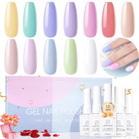 Perfect Summer Gel Nail Polish, 12 Colors Gel Polish Pastel Macaron Soak Off UV Nail Polish Gel, Manicure DIY Salon Nail Art Gift for Women Girls
