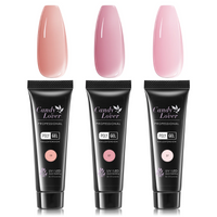 Candy Lover Poly Nail Gel, 3 Colors Nail Thickening Solution, Pink Poly Extension Gel Builder Nail Gel Set, Extension Nail Gel