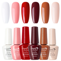 Candy Lover Gel Nail Polish Set, 6 Red Peach Brown Colors Quick Dry Long-lasting Gel Polish, Soak Off UV LED Nail Polish, Gel Nails Art Gift for Girls Women