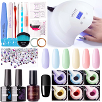 Gellen Gel Nail Polish Starter Kit, Gel Polish 6 Colors Sweet Candy with UV Light, Soak Off Nail Gel Polish Set with Base Top Coat Manicure Tools, Nail Art Gift for Girls