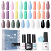 Candy Lover Gel Nail Polish Kit with Top Coat Base Coat Matte Coat, Natural Quick Dry Long-Lasting Gel Polish, 16 Colors Gel Nails, Spring Summer Gel Nail Polish Gift Sets for Home Salon Nail Art DIY