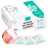 Gellen Nail Cleanser Pads, 200Pcs Individually Wrapped Alcohol Prep Pads Nail Shine Wipes with 76% Isopropyl, Acetone Free Natural Nail Cleaning Alcohol Wipe for Press-On Gel Polish Nail Art Supplies
