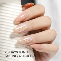 Gellen Nude Jelly Gel Nail Polish Set, 6 Colors White Nude Semi Sheer Gel Polish, No Wipe Soak Off UV Gel for DIY Nail Art Salon French Manicure, 10ml/0.33oz