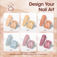 Gellen Glitter Gel Nail Polish Kit, 6 Classics Sparkle Neutral Colors Soak off Manicure Kit, Nail Art Design Salon at Home Gifts for Women Girls