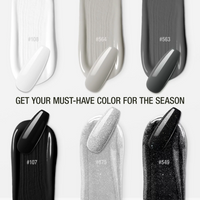 Candy Lover Classic Gel Nail Polish Set, 6 Black White Gray Glitter Gel Polish, Quick Dry Long Lasting UV Gel Nail Polish