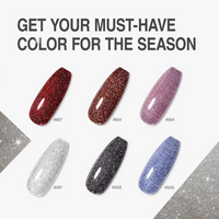 Candy Lover Gel Nail Polish, 6 Glitter Colors Nail Gel Polish Set, Quick Dry Long Lasting Soak off Gel Nails Set