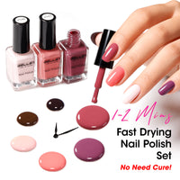 Gellen Quick Dry Nail Polish, 6Colors Wine Plum Dark Tone Gradient Collection Regular Nail Polish Set No UV Light Needed for Finger Toe & Fake Nails Home Salon DIY Nail Art
