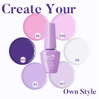 Candy Lover Gel Nail Polish Set, 6 Colors Lavender Pink Purple Gel Polish, Pastel Soak Off UV LED Nail Polish Nail Art Gift Set for Women