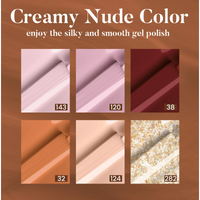Candy Lover Gel Nail Polish Set, 6 Colors Nudes Dark Golden Glitters Gel Polish, UV LED Nail Polish Gel, Nail Art Kit Gel Polish Gifts for Women Girls