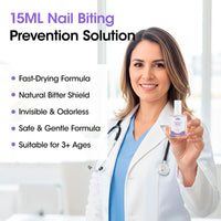 Gellen Nail Biting Treatment for Kids & Adults, Anti Nail Biting Polish with Bitter Taste, Thumb Sucking Deterrent & Nail Repair Treatment, Clear Nail Strengthener 15ML