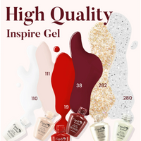 Candy Lover Gel Nail Polish Set, White Red Peach Golden Glitter Colors Gel Polish, UV LED Nail Polish, Nail Art Gift Set for Girls Women