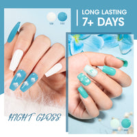 Gellen Nail Polish, Quick Air Dry 6 Colors Nail Lacquer Set Summer Ocean Blue Trendy Nail Polish Kit for Nail Manicure DIY Art Home, No UV Light Needed, 0.33 oz Each Bottle