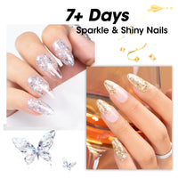 Gellen Nail Polish, Quick Dry 3 Colors Glitter White Sliver Gold Nail Polish Set Xmas Halloween Nail Lacquer Set, Gift for Women Home Nail Art, No UV Light Needed, 0.33 Fl.oz