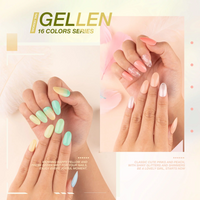 Gellen Gel Nail Polish Set - 16 Colors Gel Polish Macaroon Colors Soak off Nail Gel Polish Set with Top & Base Coat, UV Nail Gel Home DIY Nail Manicure Gift for Women