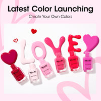Gellen Nail Polish, Quick Air Dry 6 Colors Nail Lacquer Set Romantic Pink Nail Polish Set for Nail Manicure DIY Art Home, No UV Light Needed, 0.33 Fl.oz